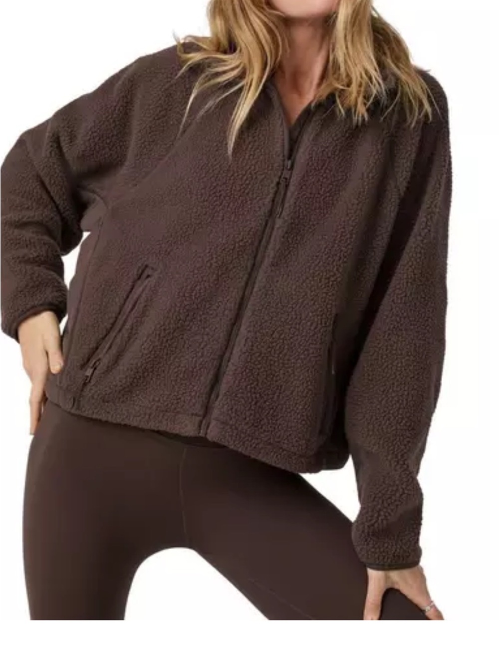 Vuori Brown Teddy Zip-Up Jacket